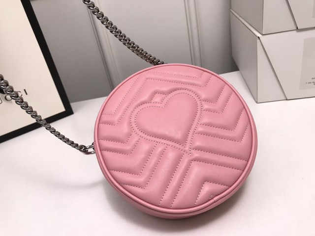 Gucci經典款女包 550154 古馳Marmont 2020ss春夏馬卡龍新色 全新圓形鏈條斜挎包  gqy3864